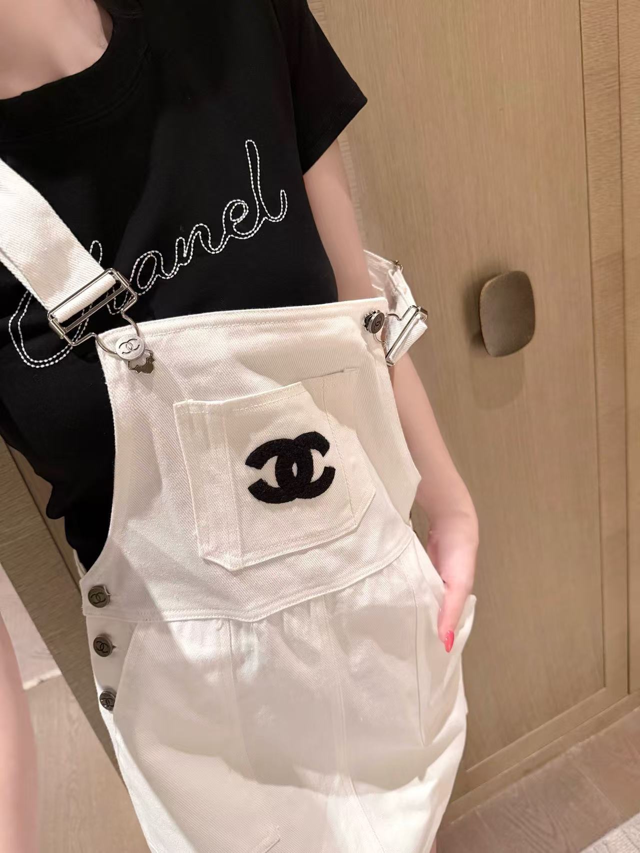 CHANE1 ダブルC デニムオーバーオール【50％割引+送料無料】