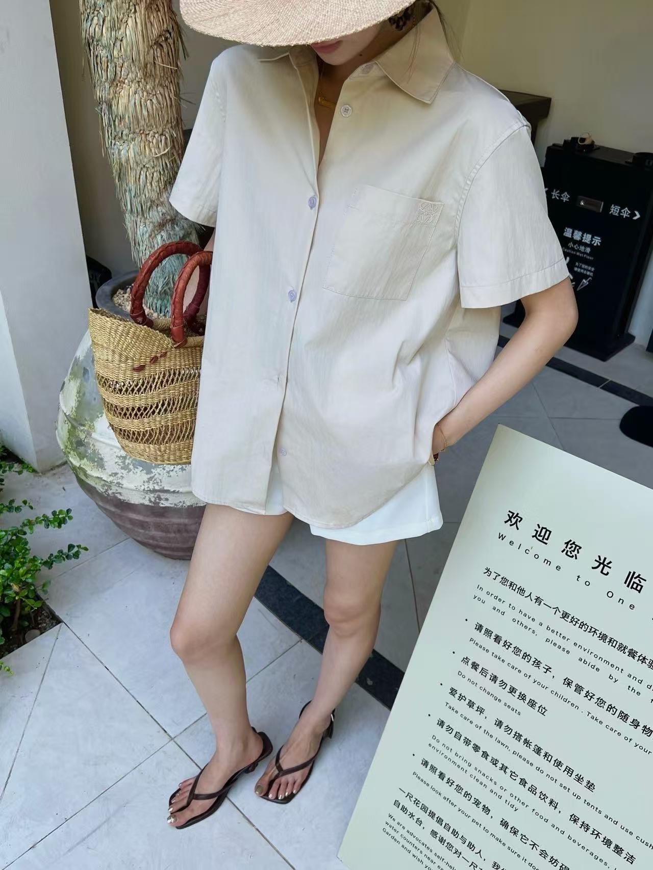 L0WEW シンプルポケットシャツ【50％割引+送料無料】