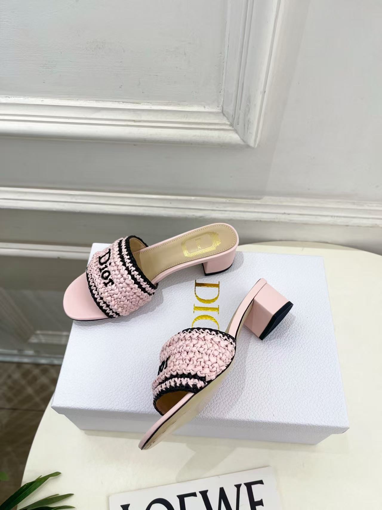 DIOR 高品質な刺繍入りローヒールシューズ【50％割引+送料無料】