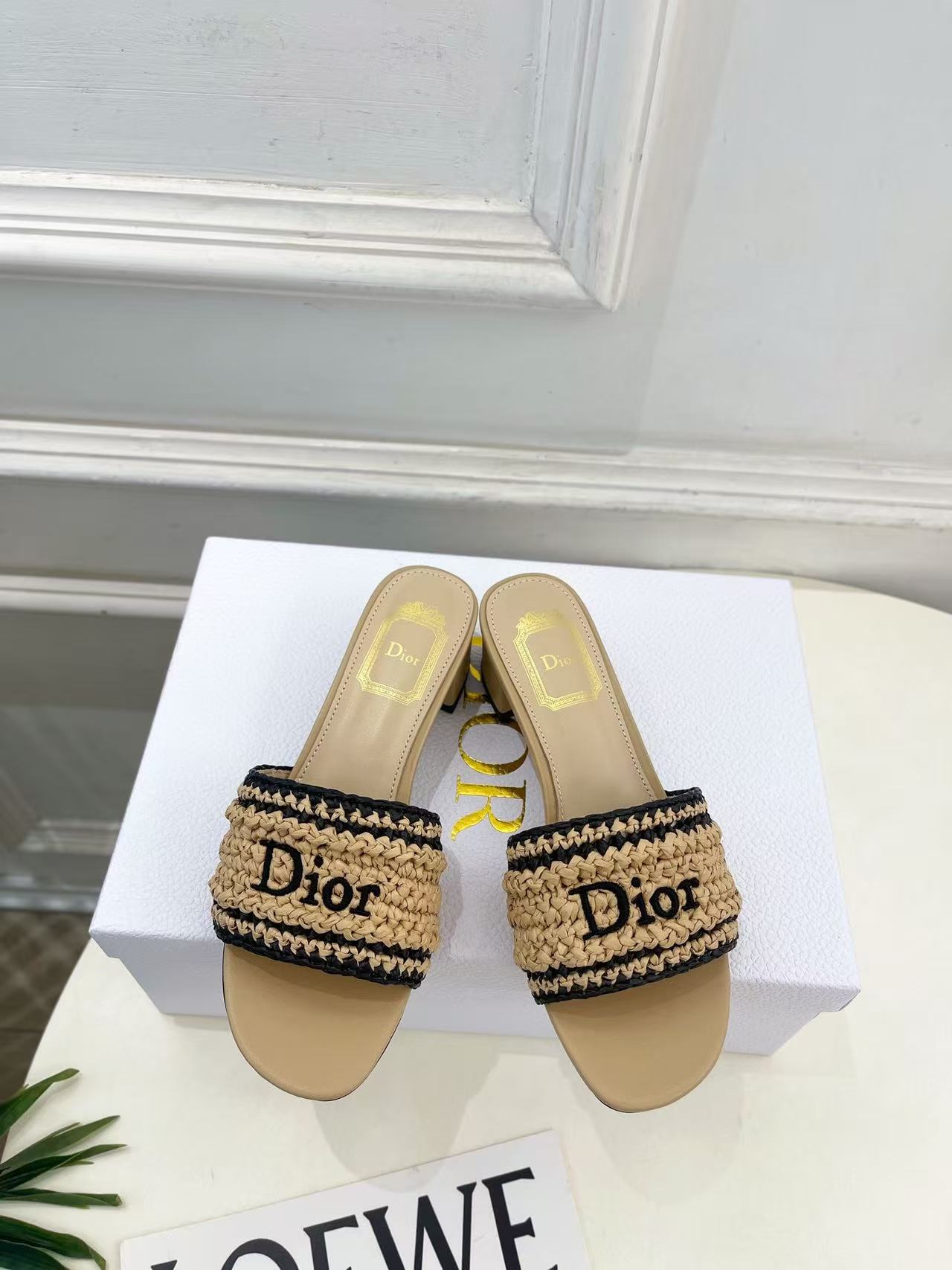 DIOR 高品質な刺繍入りローヒールシューズ【50％割引+送料無料】