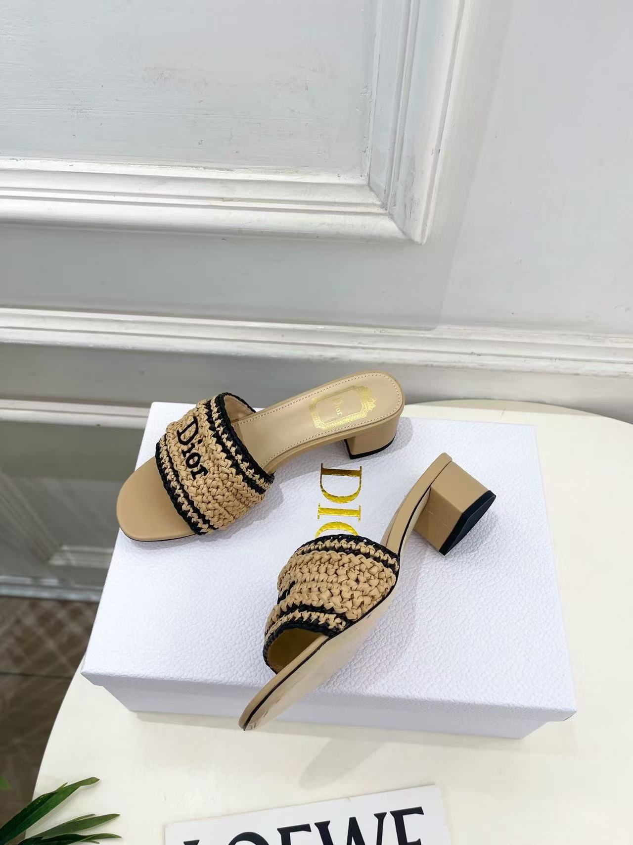 DIOR 高品質な刺繍入りローヒールシューズ【50％割引+送料無料】