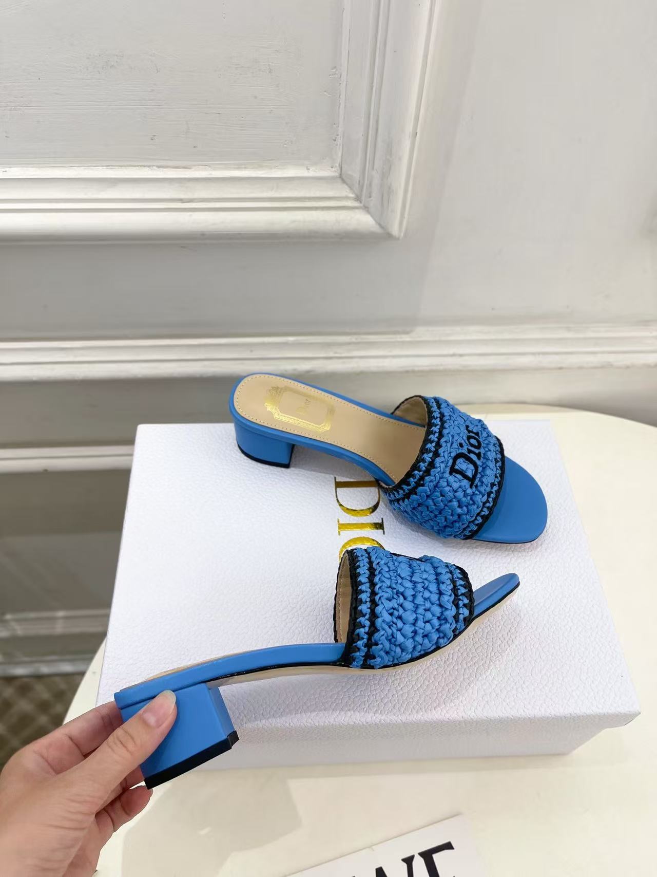 DIOR 高品質な刺繍入りローヒールシューズ【50％割引+送料無料】