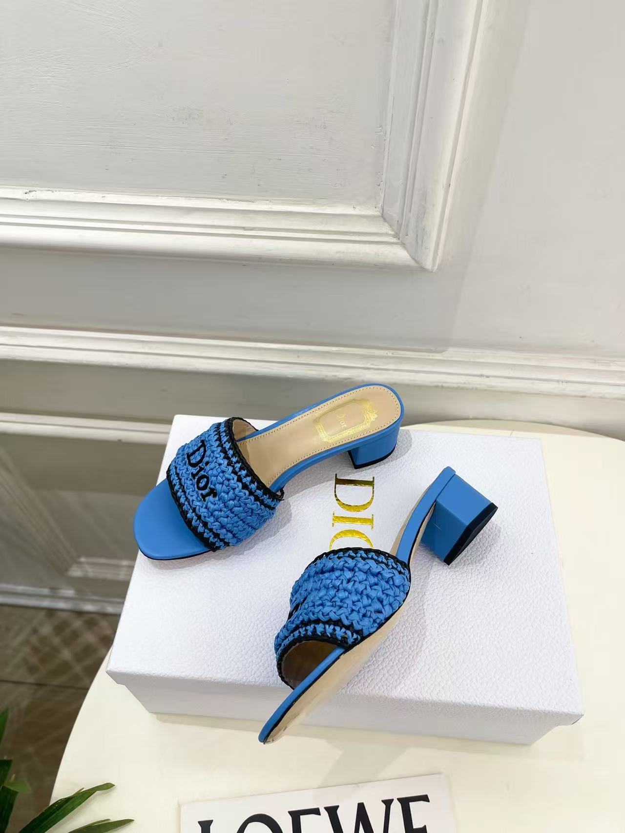 DIOR 高品質な刺繍入りローヒールシューズ【50％割引+送料無料】