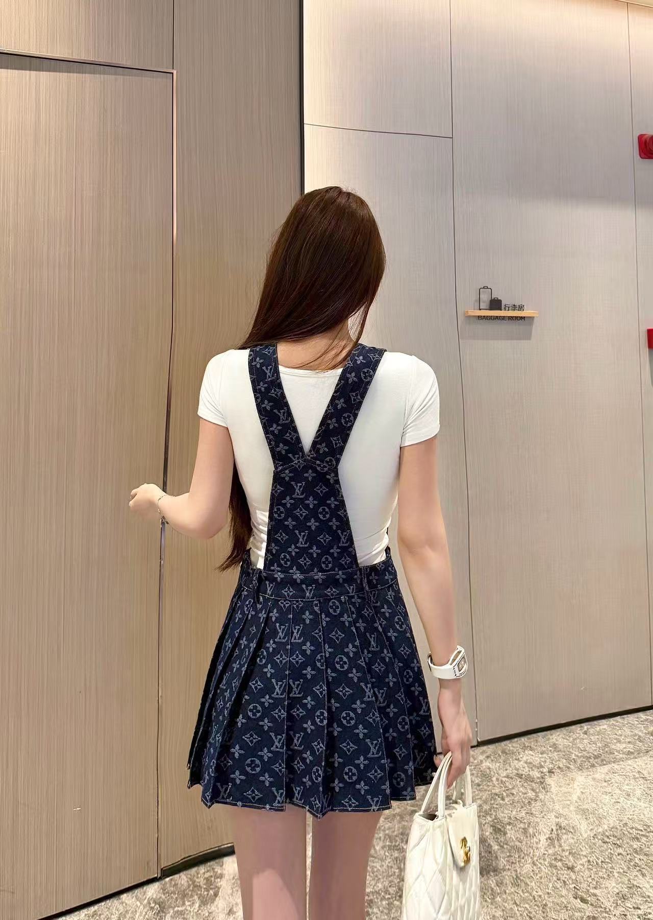LV オールオーバーロゴ デニムドレス【50％割引+送料無料】