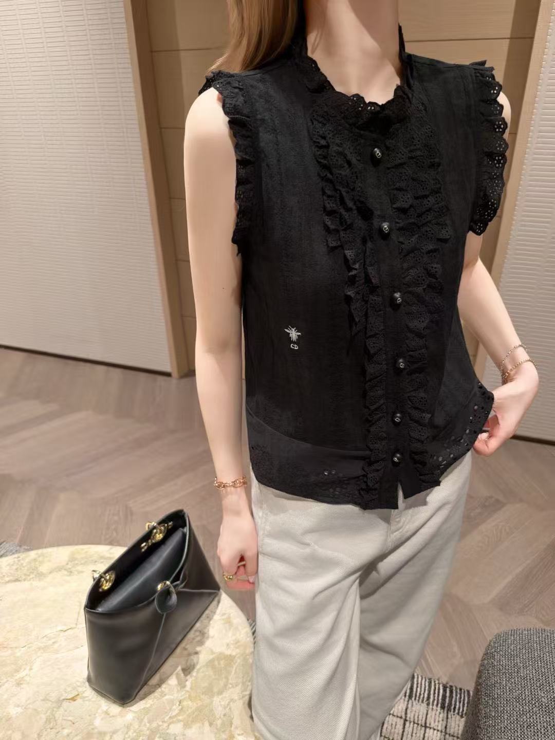DI0Rフリル付きブラウス【50％割引+送料無料】