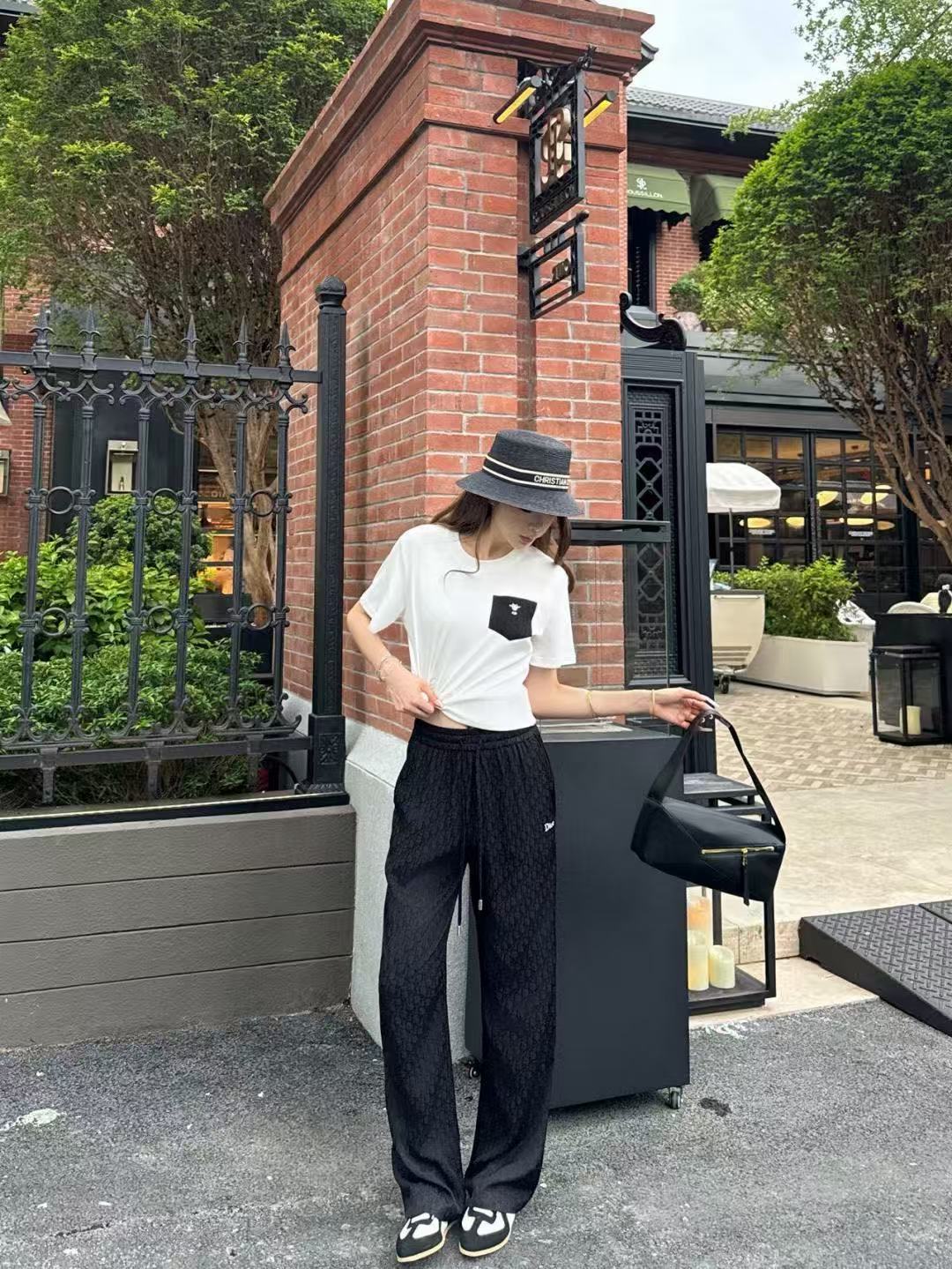 DI0Rポケット付きTシャツ＋パンツのツーピースセット A【50％割引+送料無料】