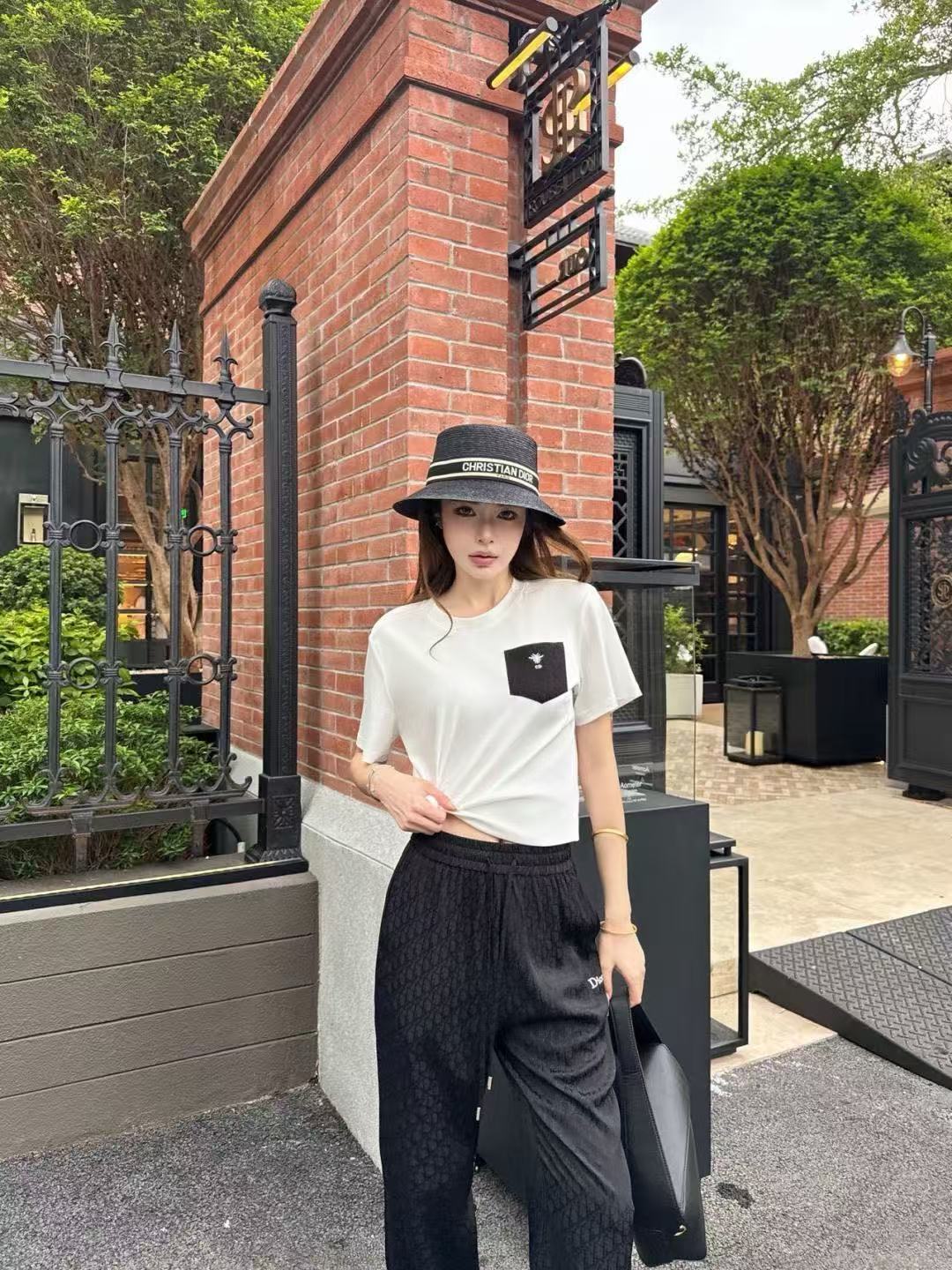 DI0Rポケット付きTシャツ＋パンツのツーピースセット A【50％割引+送料無料】