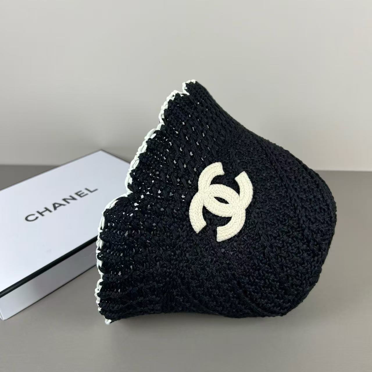 CHANE1 ダブルC ニットフィッシャーマンハット【50％割引+送料無料】