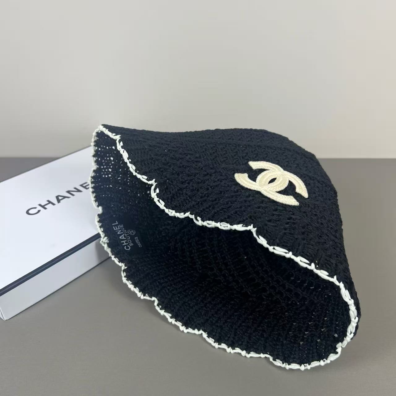 CHANE1 ダブルC ニットフィッシャーマンハット【50％割引+送料無料】