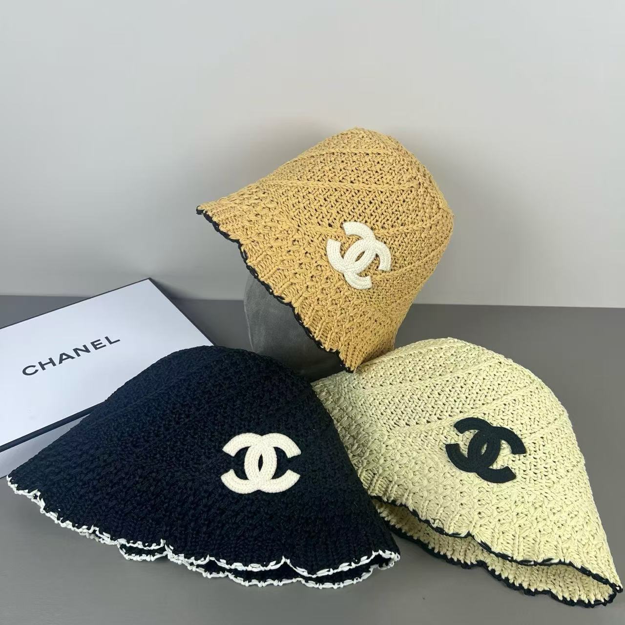 CHANE1 ダブルC ニットフィッシャーマンハット【50％割引+送料無料】