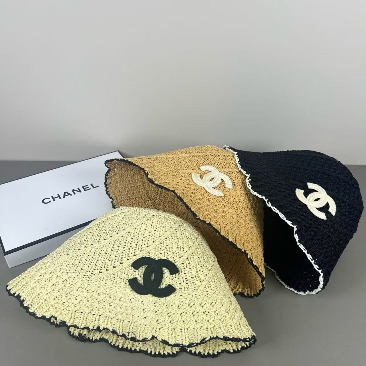 CHANE1 ダブルC ニットフィッシャーマンハット【50％割引+送料無料】