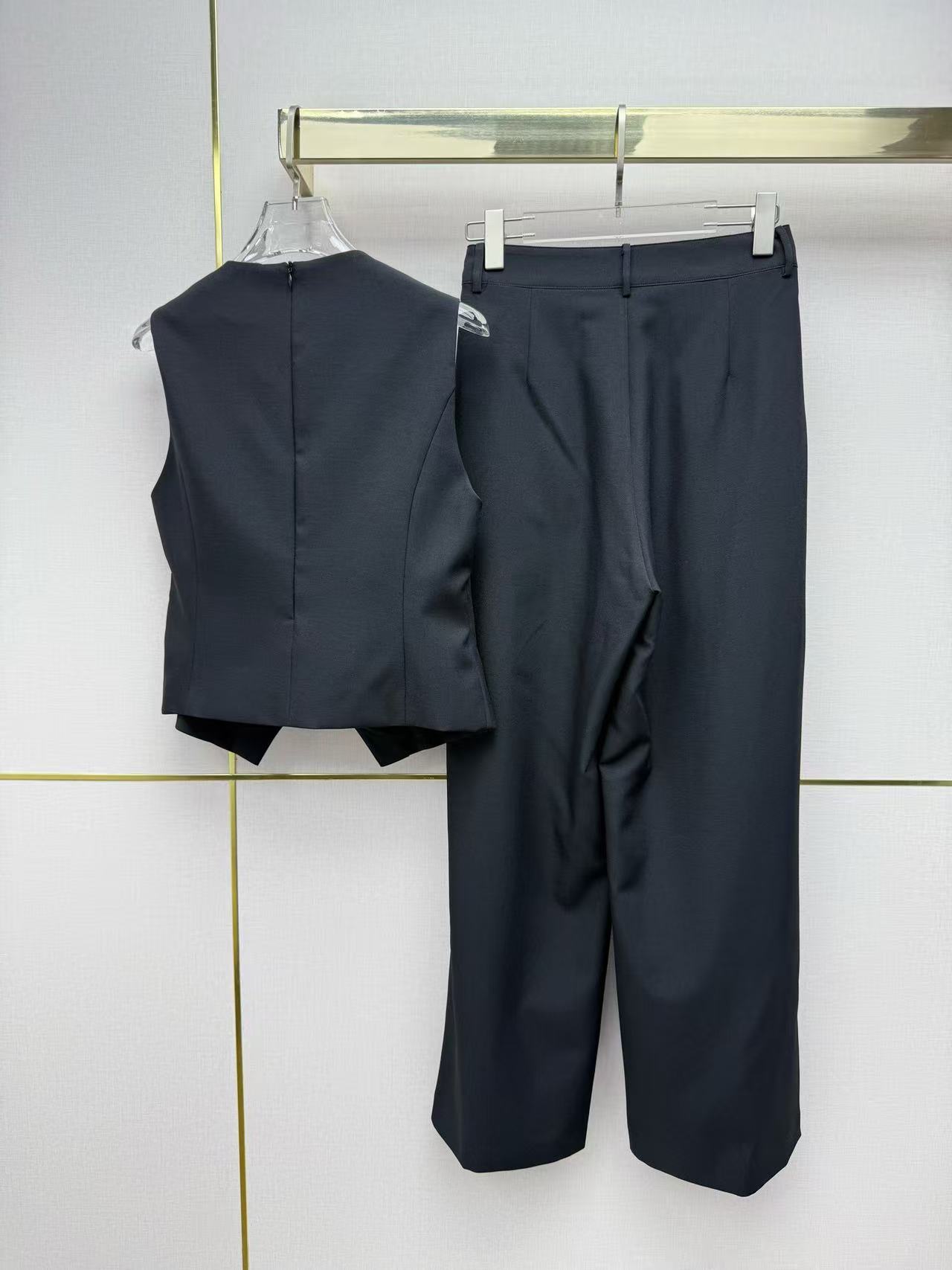 DI0RV 襟付きベスト＋パンツ ツーピースセット【50％割引+送料無料】
