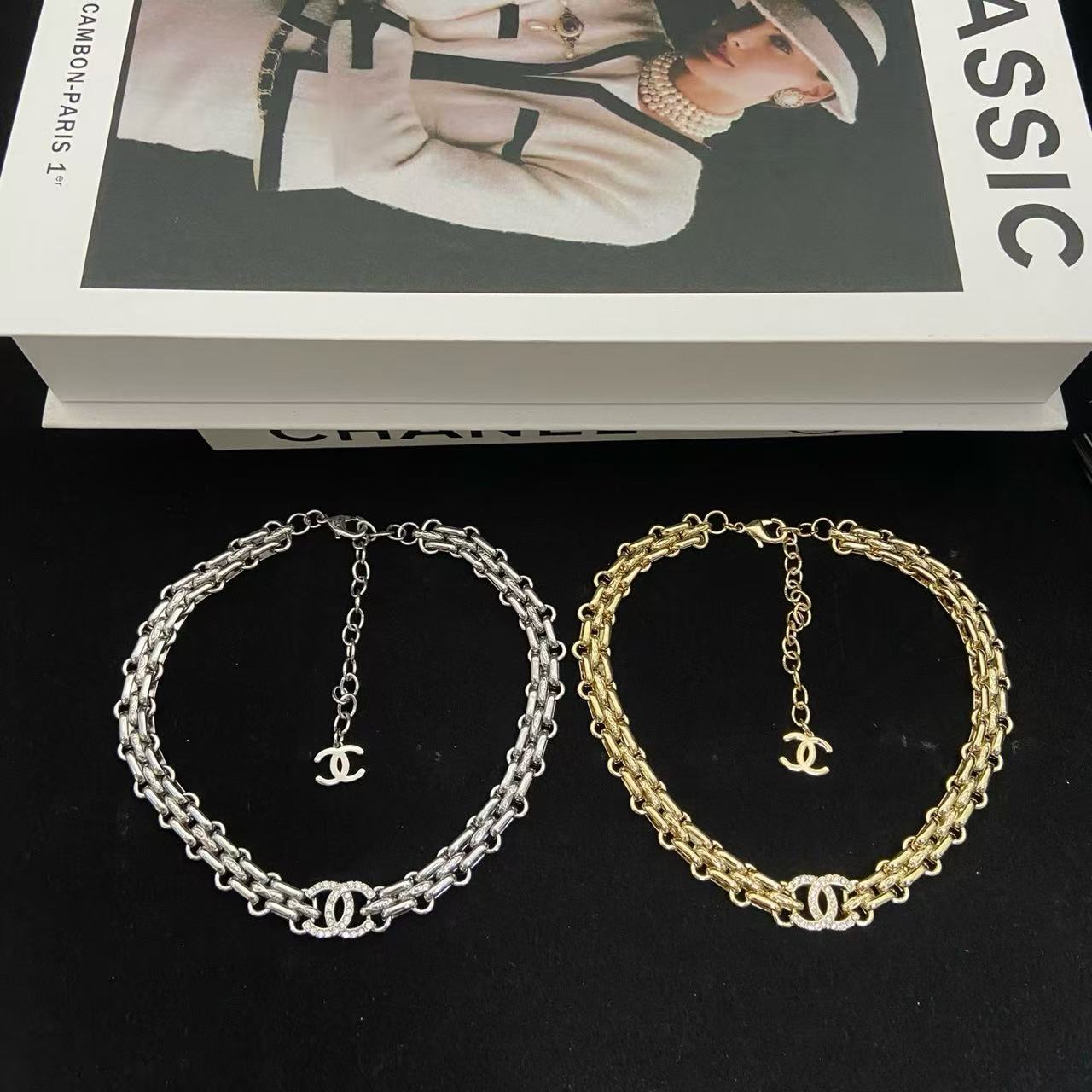 CHANE1 ダブルCダイヤモンドネックレス【50％割引+送料無料】