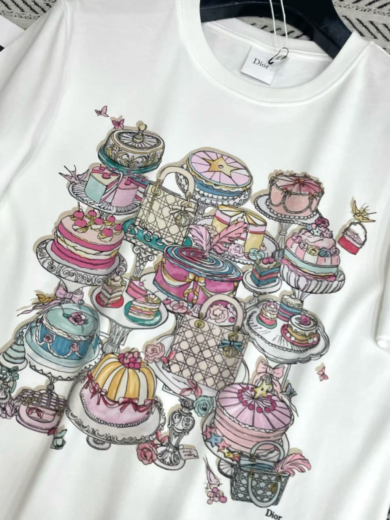 DIOR ペストリープリント レターTシャツ【50％割引+送料無料】