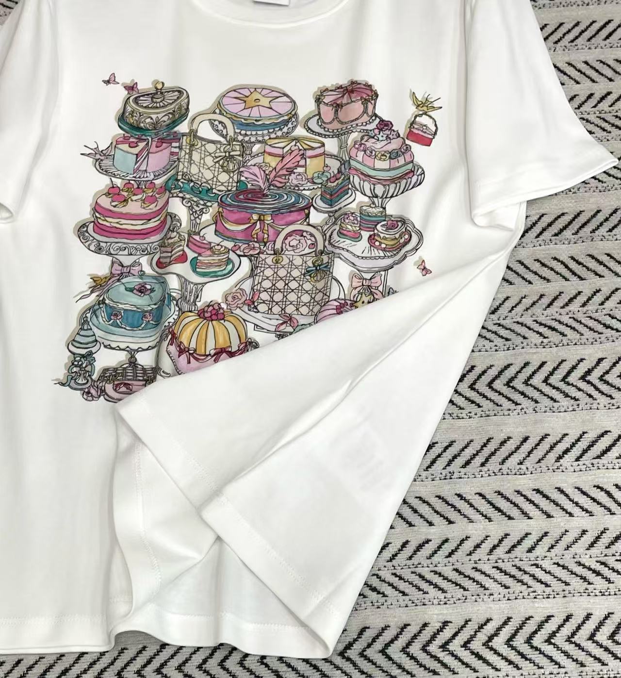 DIOR ペストリープリント レターTシャツ【50％割引+送料無料】