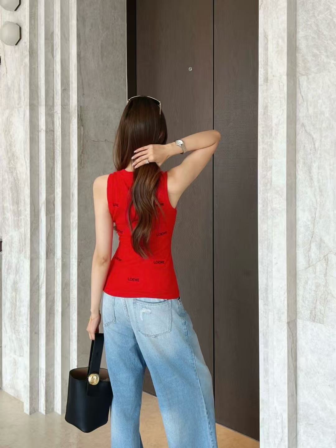 LOEWE レター刺繍入りタンクトップ／Tシャツ【50％割引+送料無料】