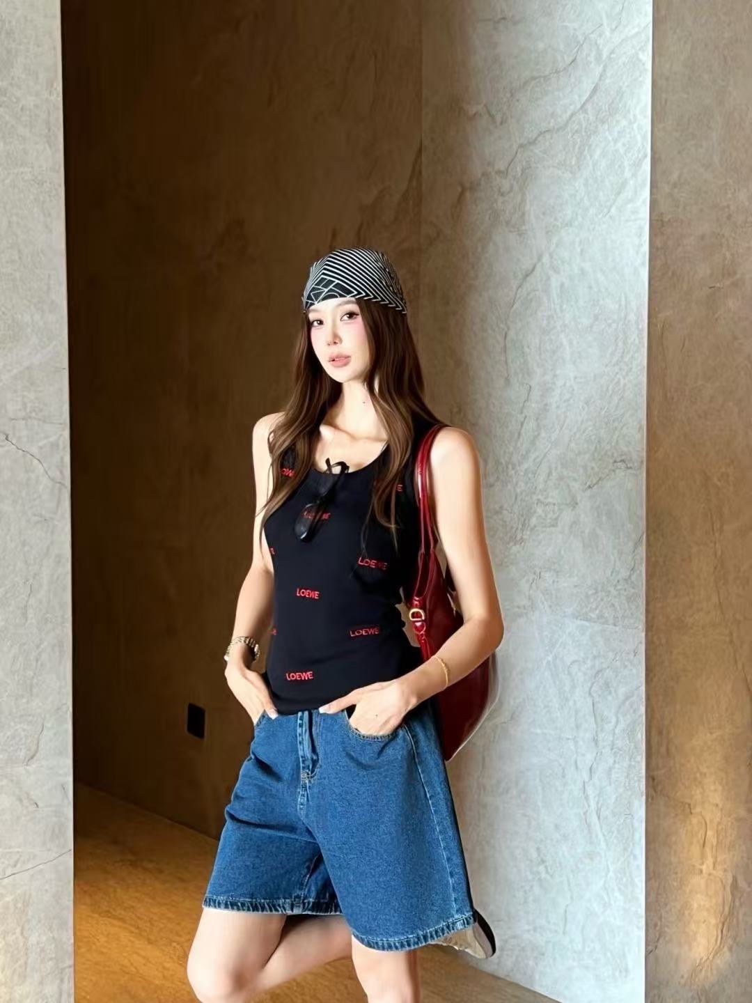 LOEWE レター刺繍入りタンクトップ／Tシャツ【50％割引+送料無料】