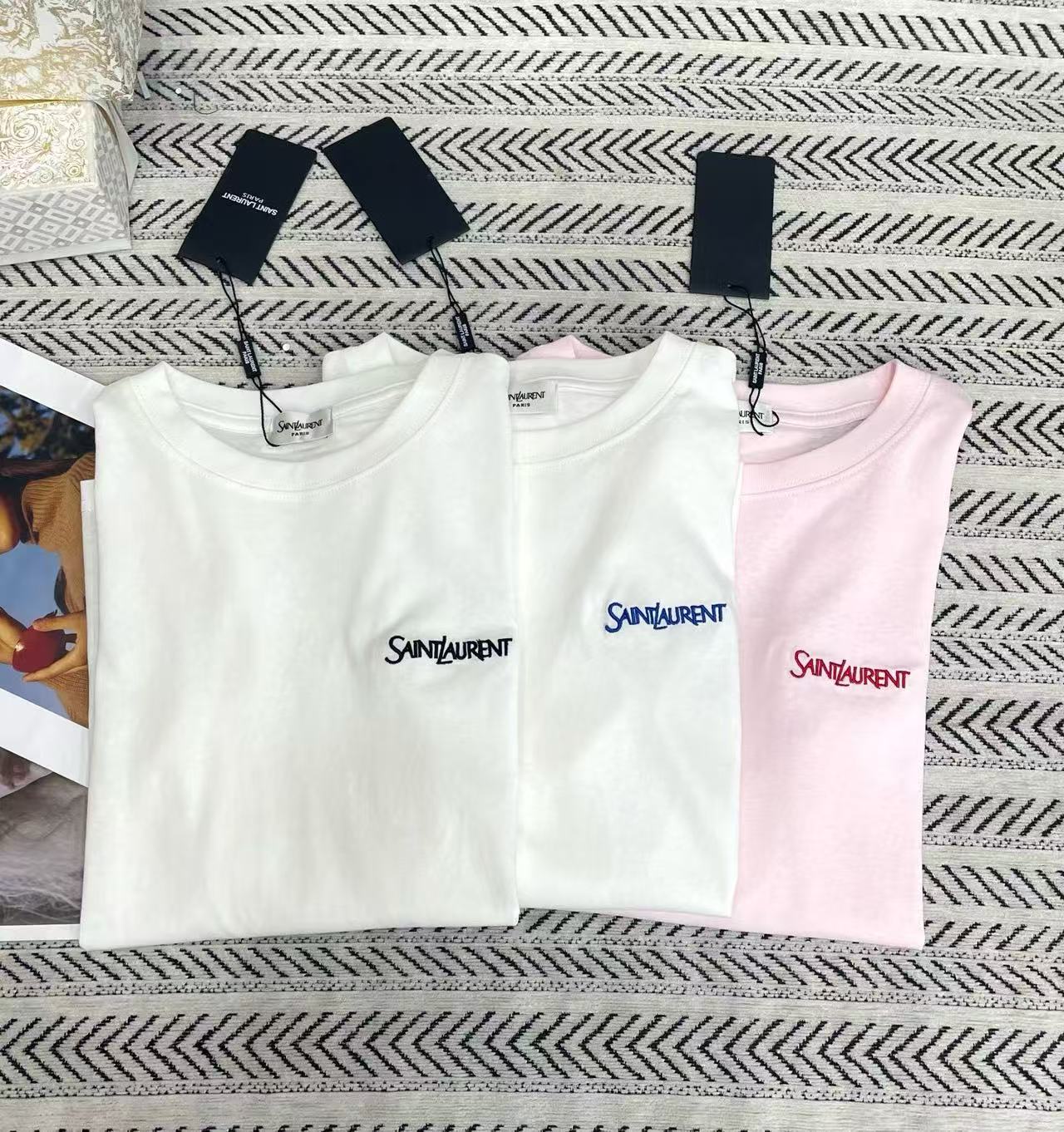 YSL刺繍入りレター長袖Tシャツ【50％割引+送料無料】