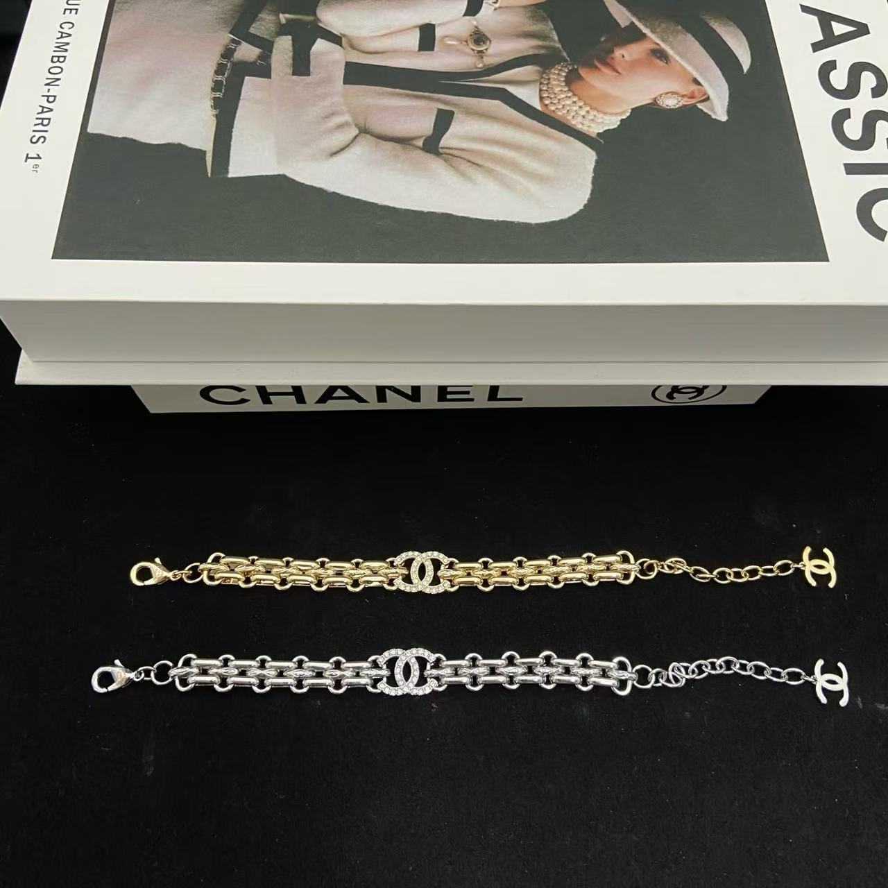 CHANE1 ダブルC ダイヤモンドブレスレット【50％割引+送料無料】
