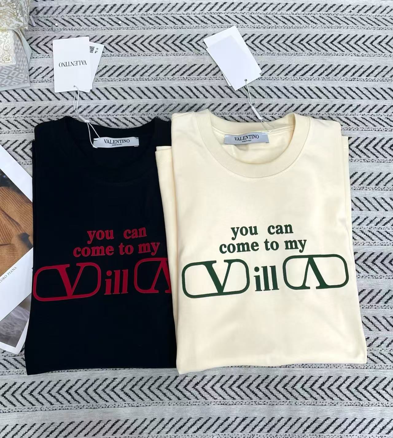 VALENT1NO シンプルレターTシャツ【50％割引+送料無料】