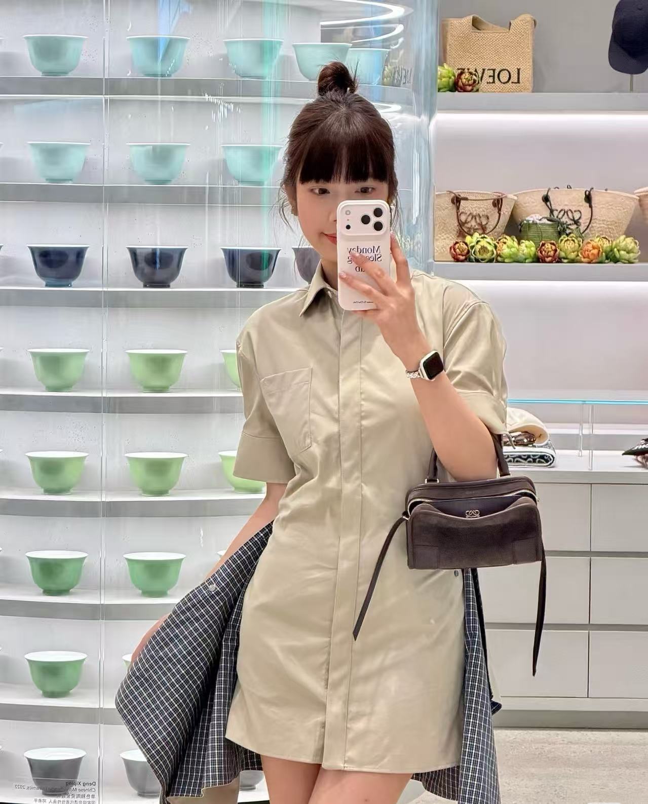 LOEWE 襟付き半袖ドレス【50％割引+送料無料】