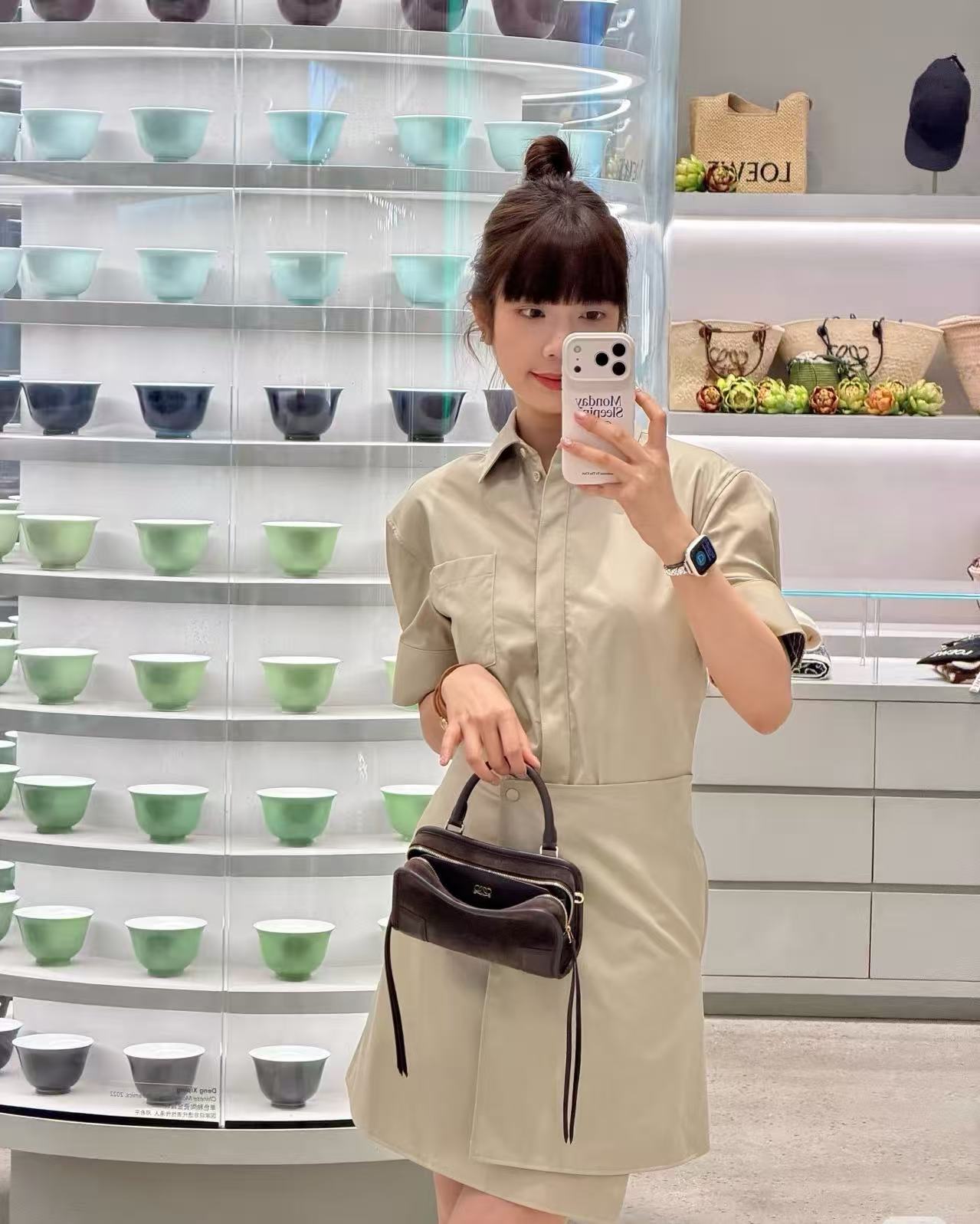 LOEWE 襟付き半袖ドレス【50％割引+送料無料】