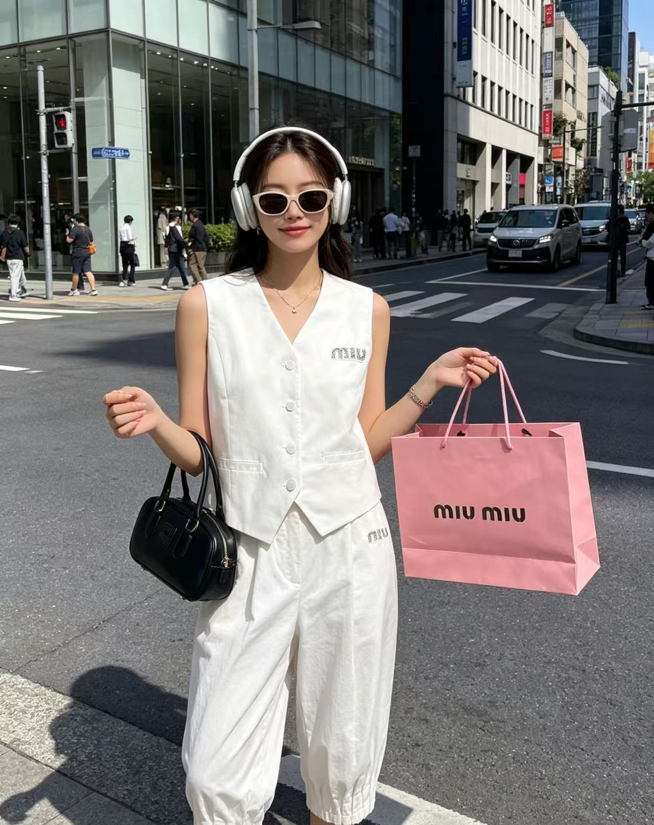 M1UM1U シンプルなベスト＋パンツのツーピースセット【50％割引+送料無料】