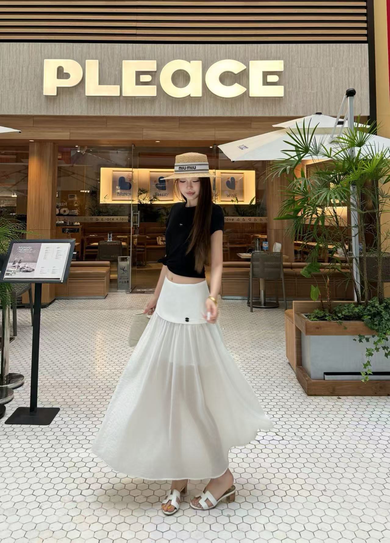 CHANE1 シンプルダブルCスカート【50％割引+送料無料】