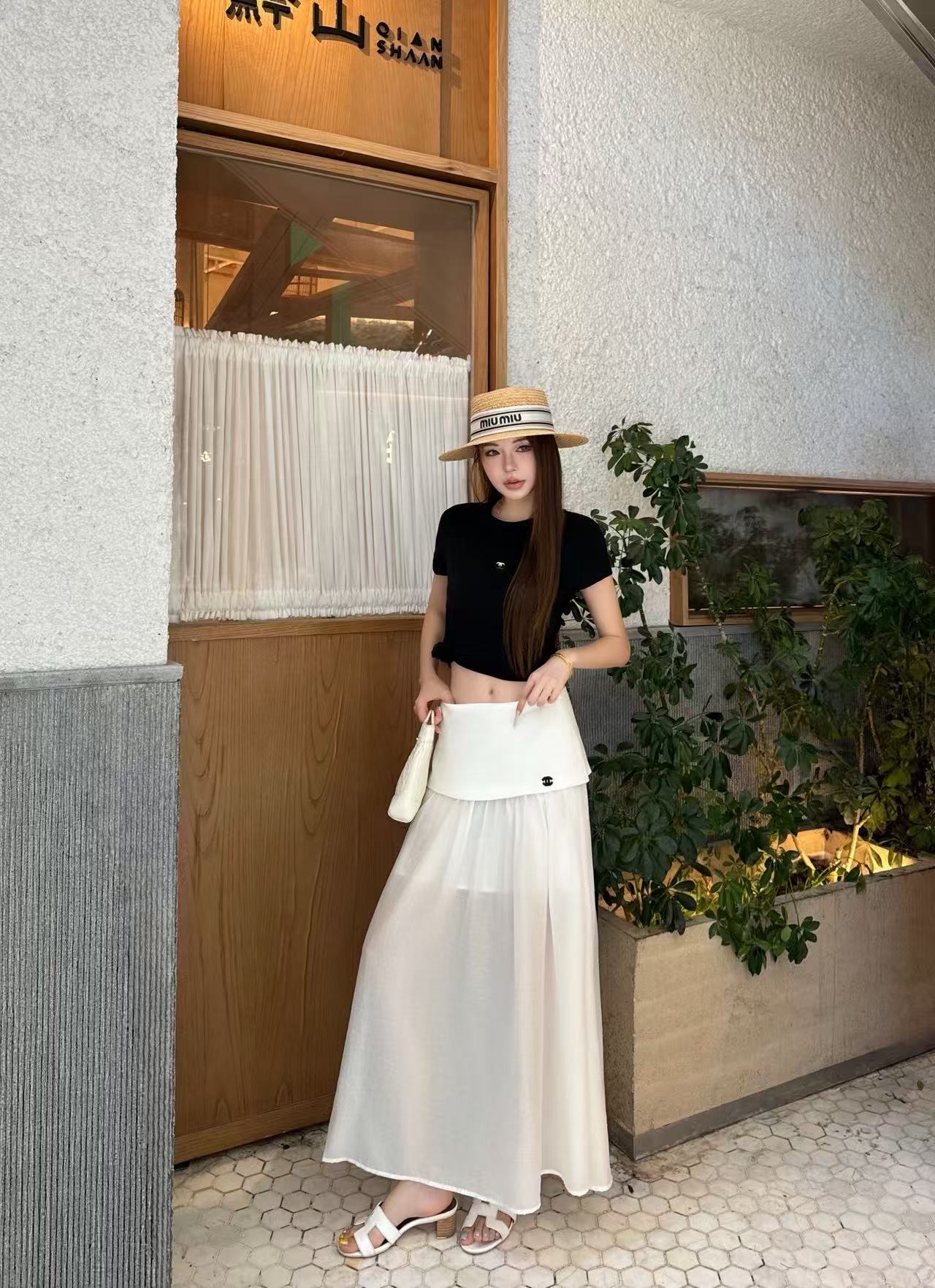 CHANE1 シンプルダブルCスカート【50％割引+送料無料】
