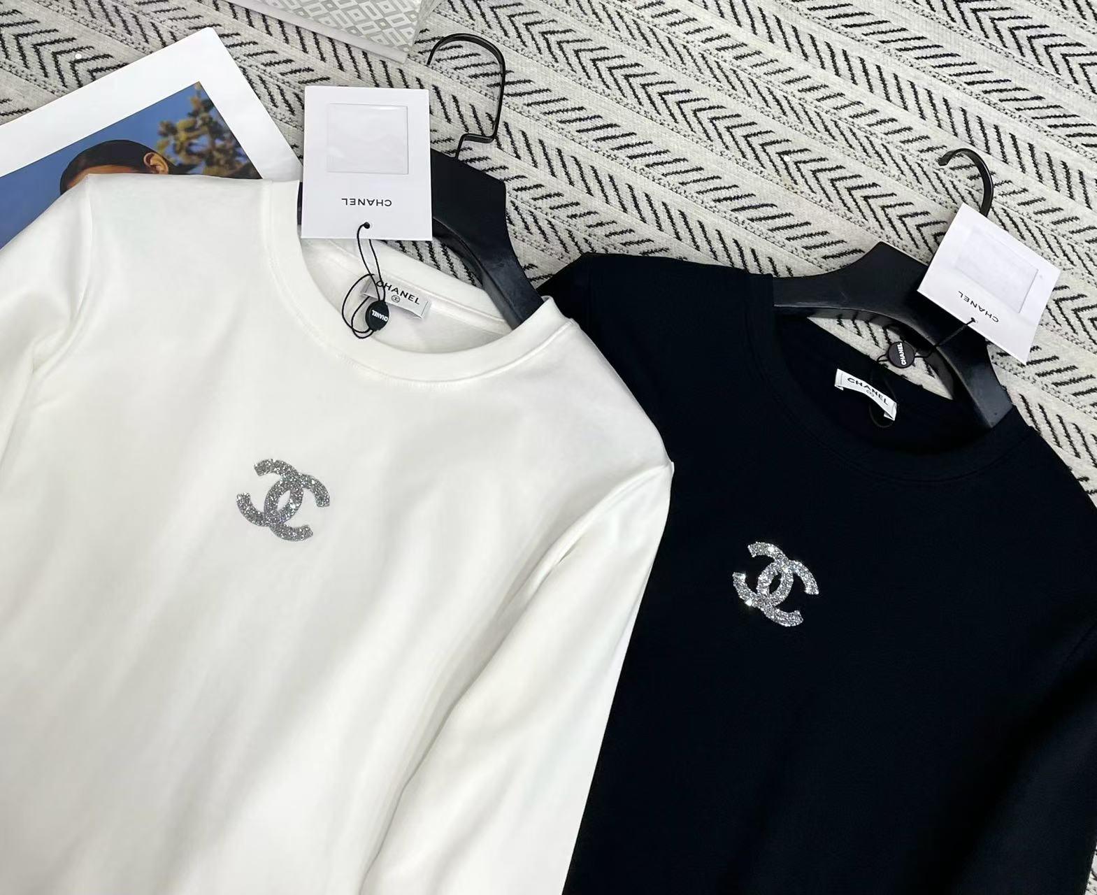 CHANE1 シンプルダブルC長袖Tシャツ【50％割引+送料無料】