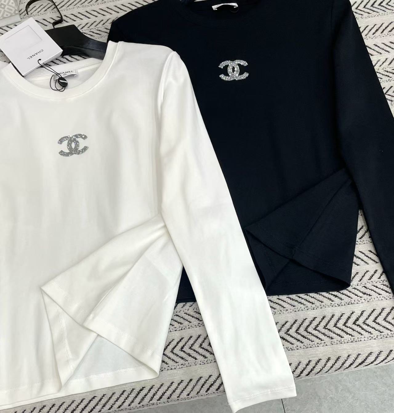 CHANE1 シンプルダブルC長袖Tシャツ【50％割引+送料無料】