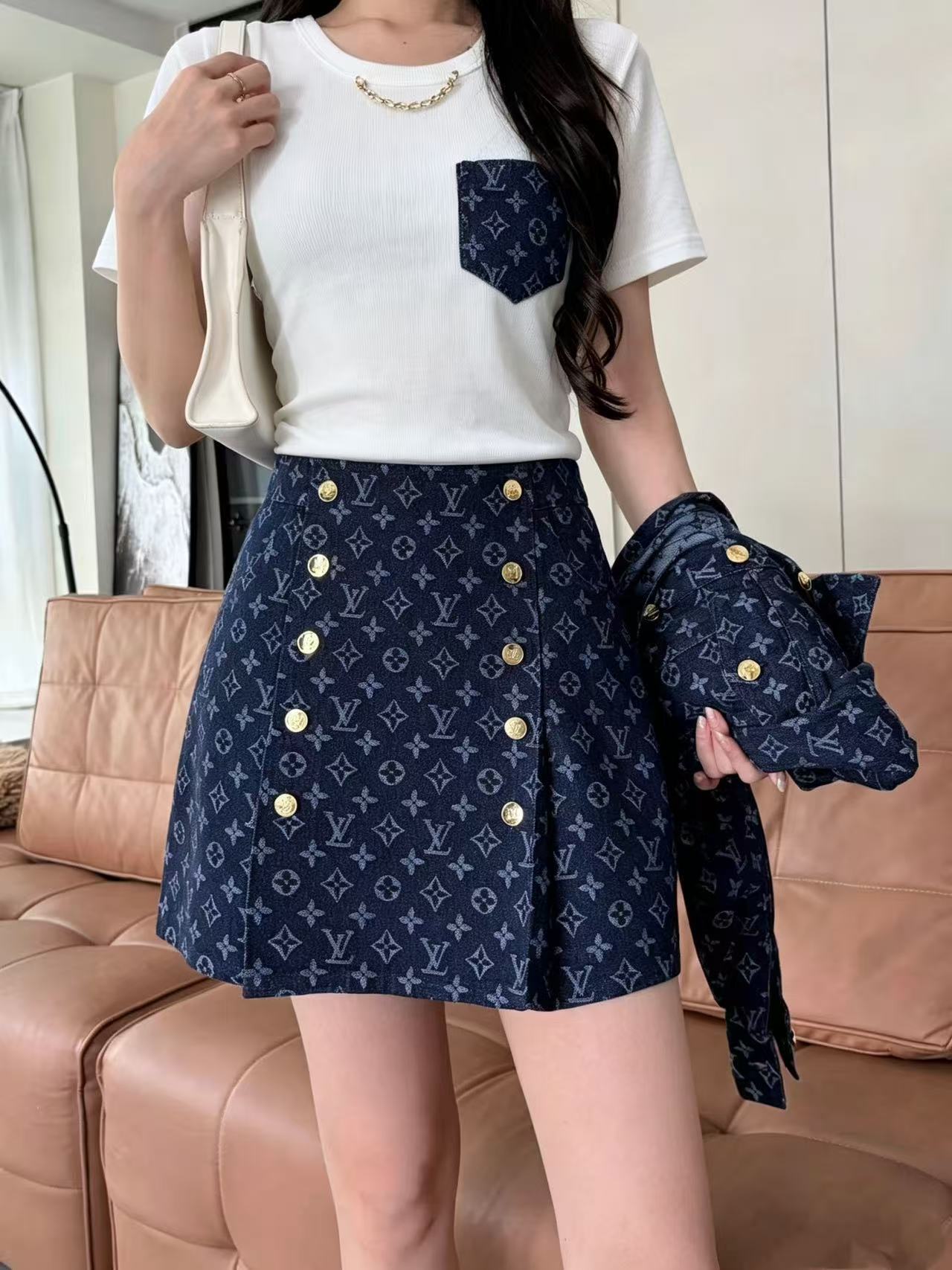 LV ポケットTシャツ＆スカート セットアップ【50％割引+送料無料】