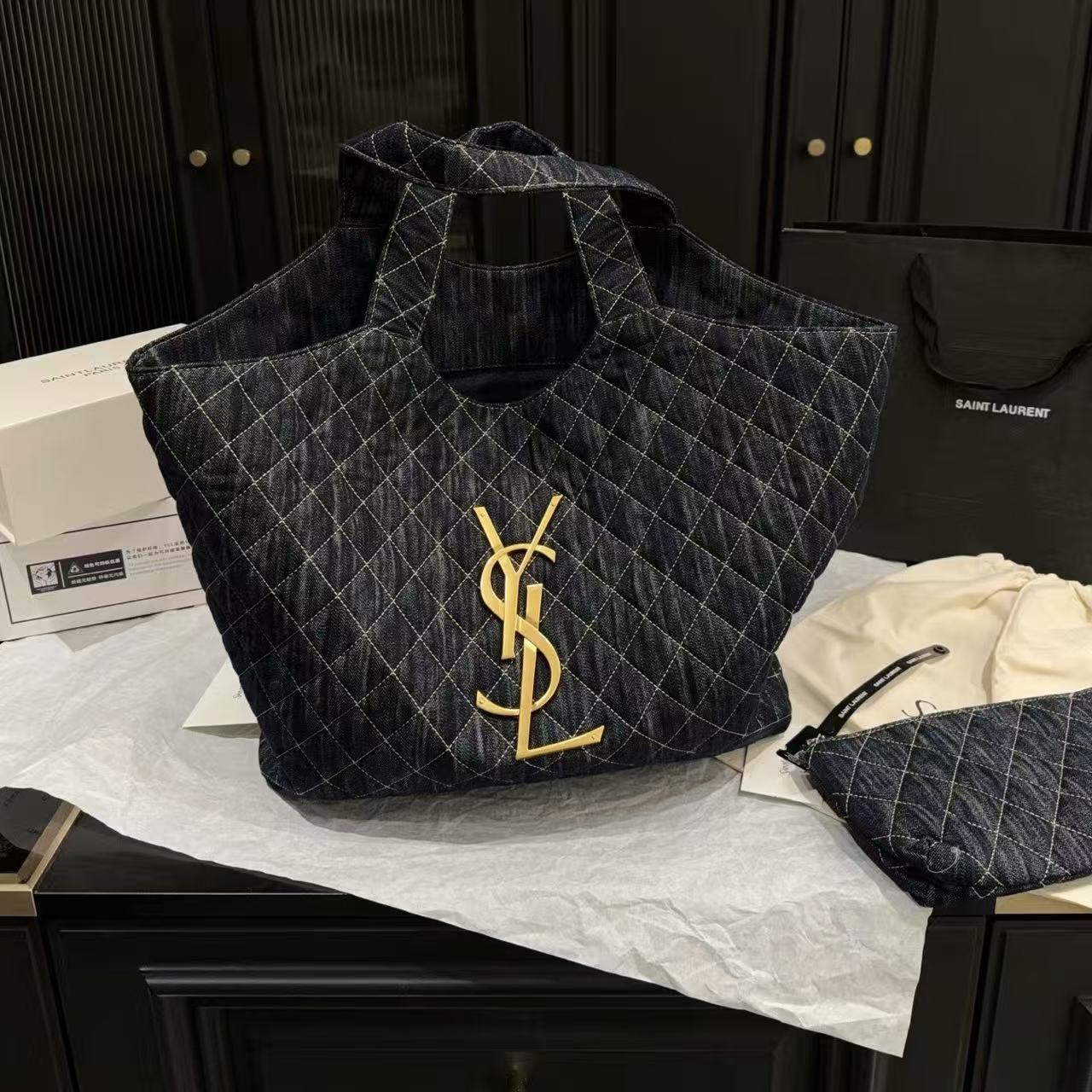 YSL lcareデニムのショッピングバッグ 【50％割引+送料無料】