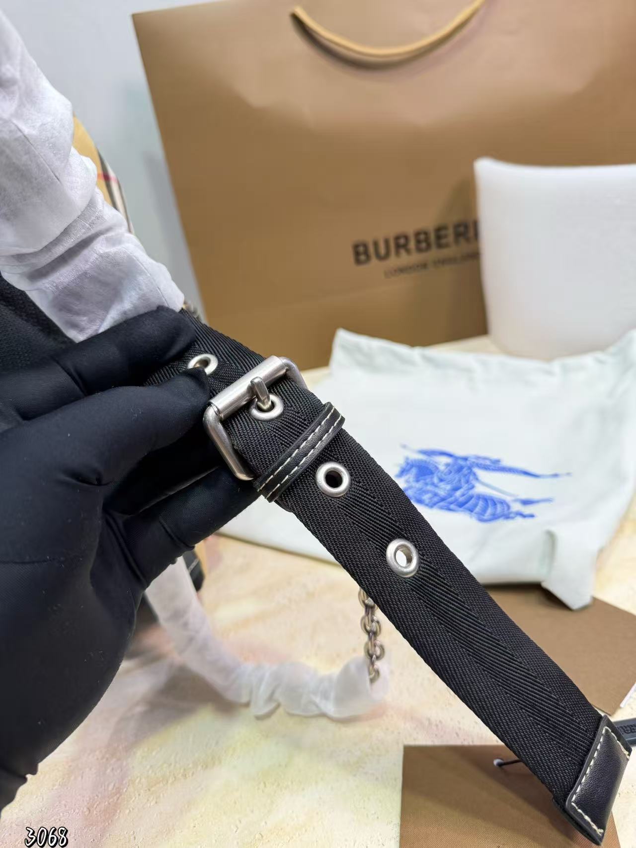 BUR8ERRY チェック柄レザーバックパック【50％割引+送料無料】