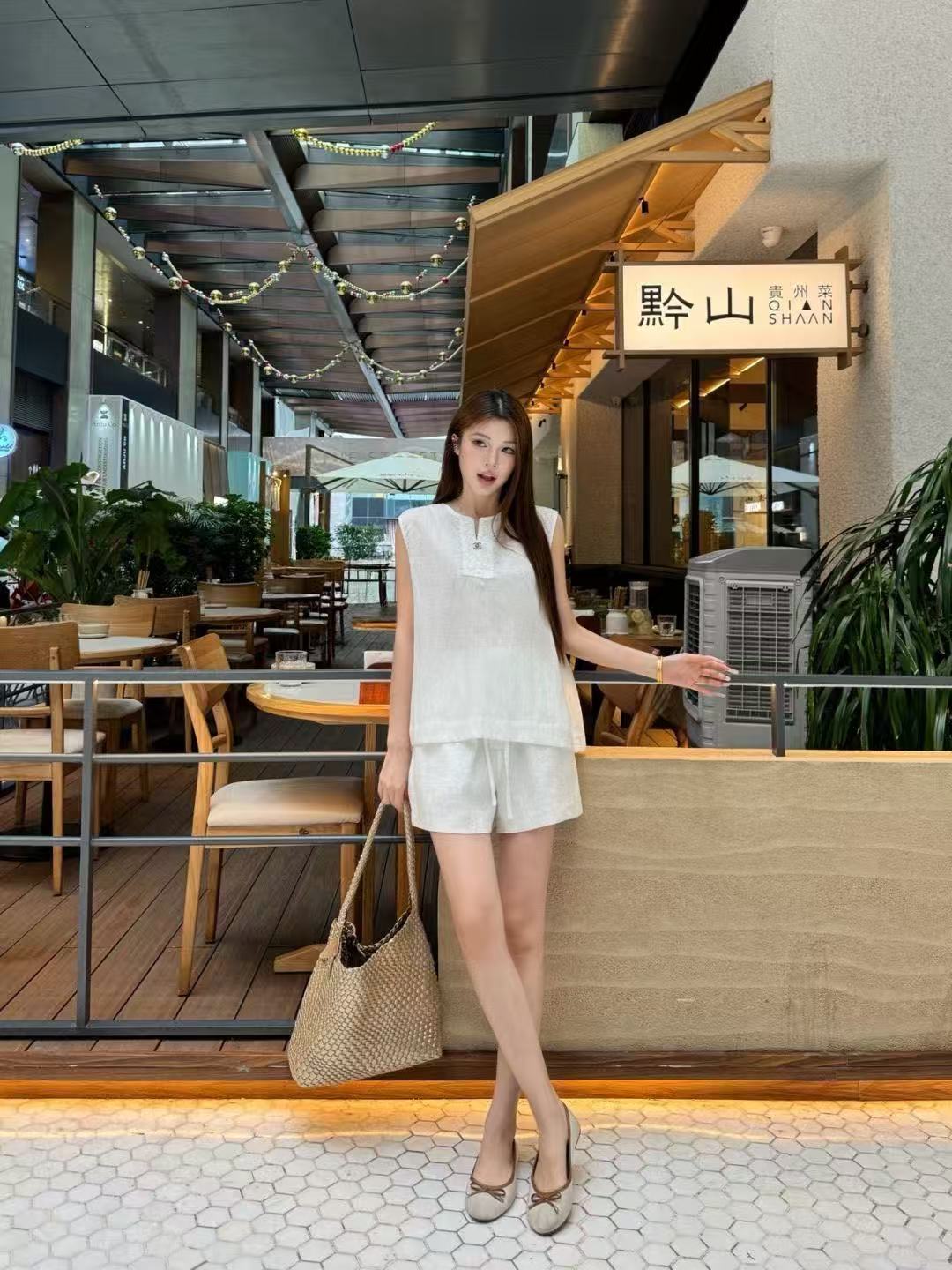 CHANE1 シンプルタンクトップ＋ショートパンツ ツーピースセット【50％割引+送料無料】