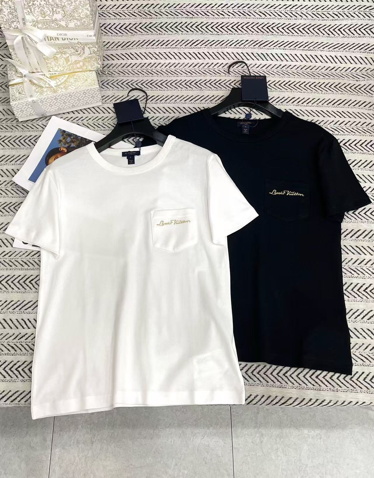 LVポケット刺繍レターTシャツ【50％割引+送料無料】