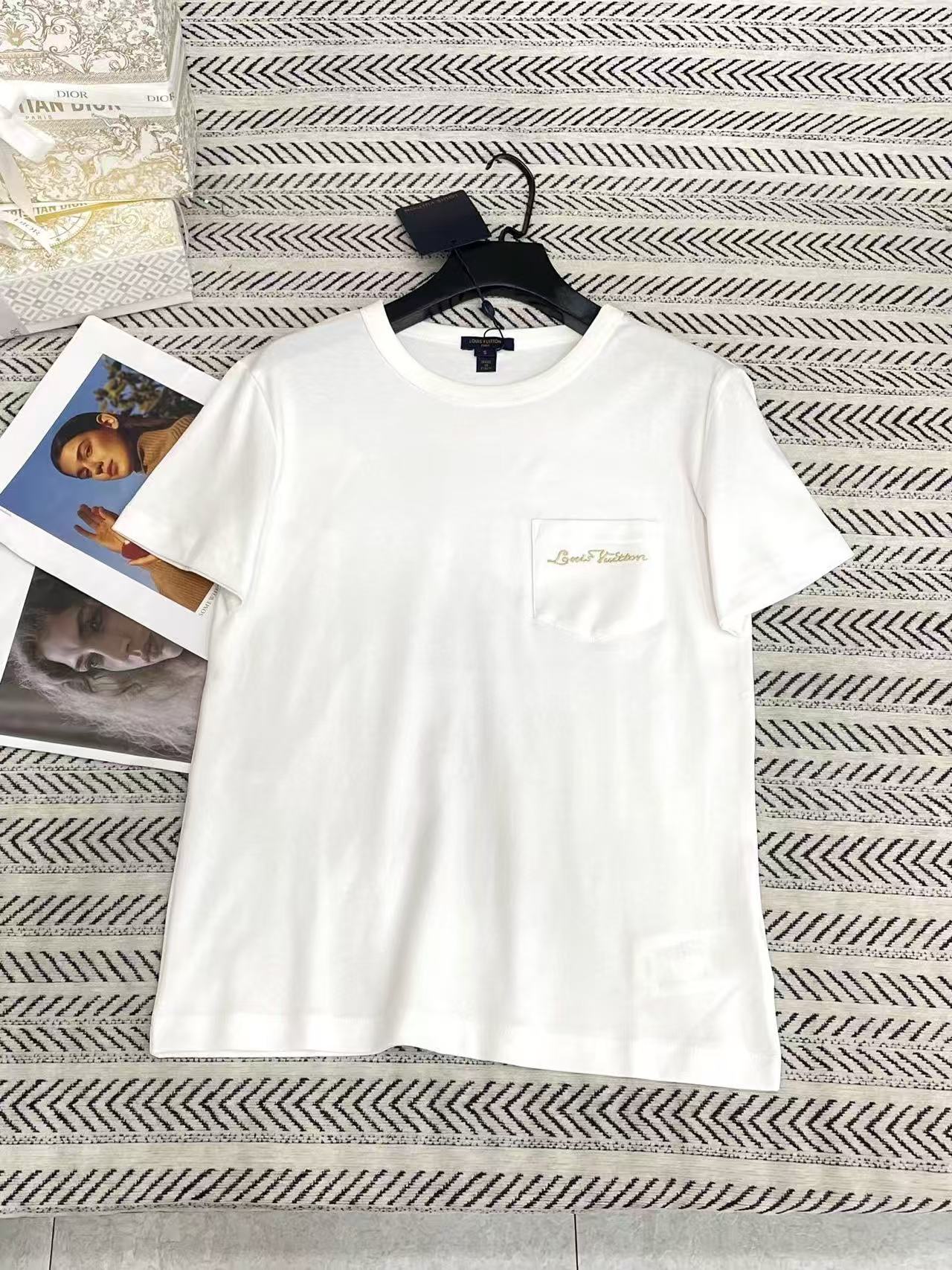 LVポケット刺繍レターTシャツ【50％割引+送料無料】