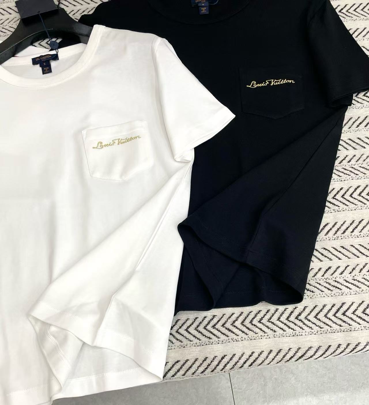 LVポケット刺繍レターTシャツ【50％割引+送料無料】