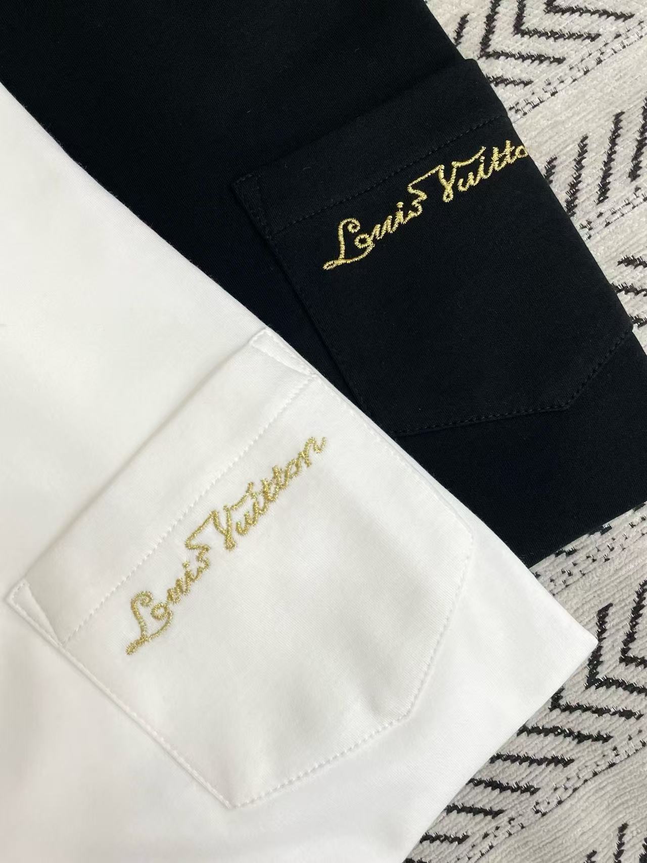 LVポケット刺繍レターTシャツ【50％割引+送料無料】