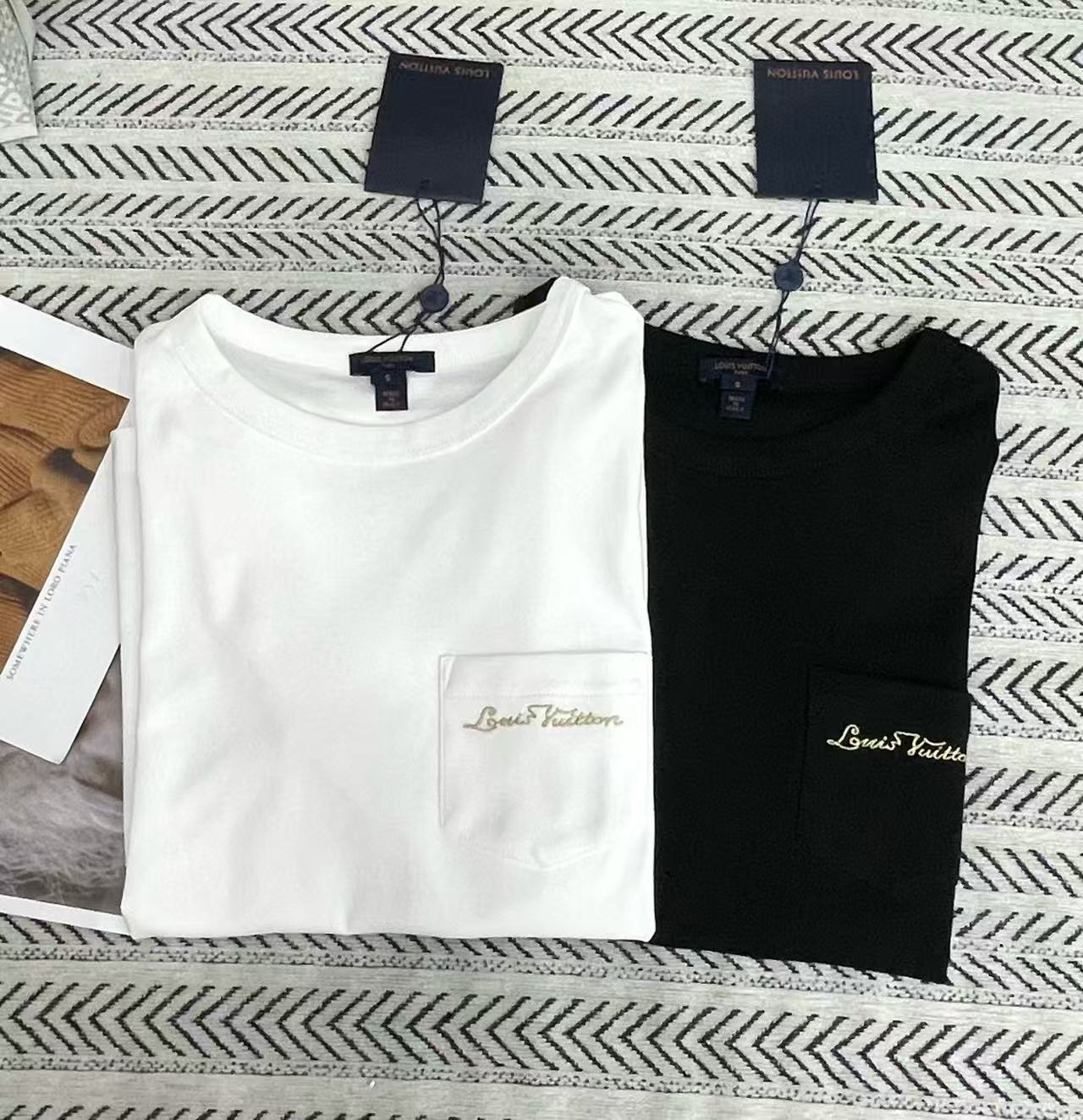 LVポケット刺繍レターTシャツ【50％割引+送料無料】
