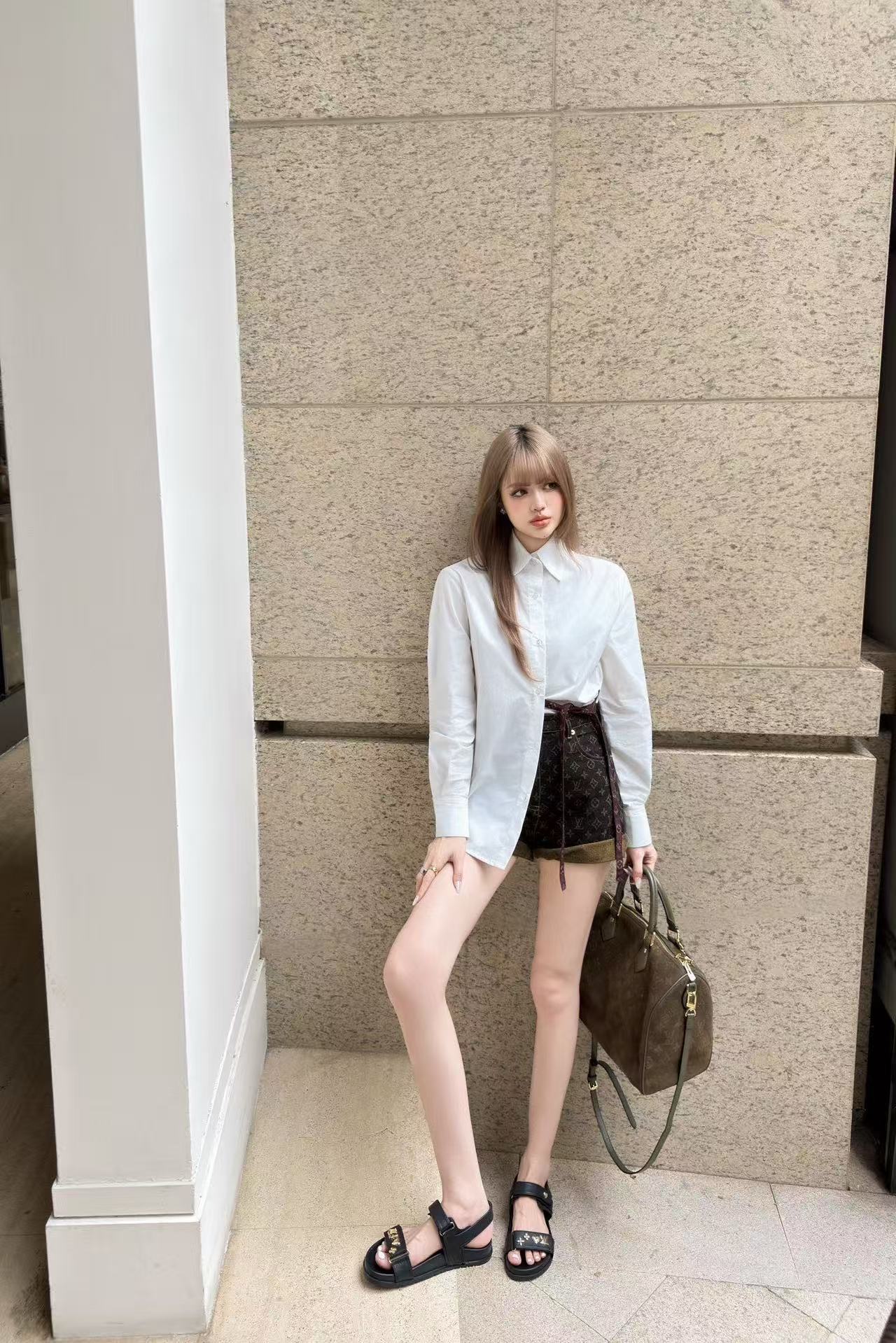 LV ミニマリスト レースアップシャツ【50％割引+送料無料】