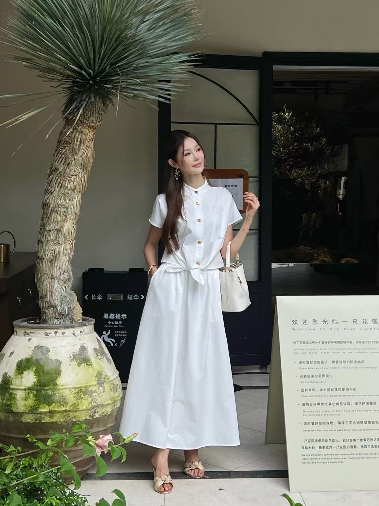 CEL1NE 凱旋門シャツ＆スカートツーピースセット【50％割引+送料無料】