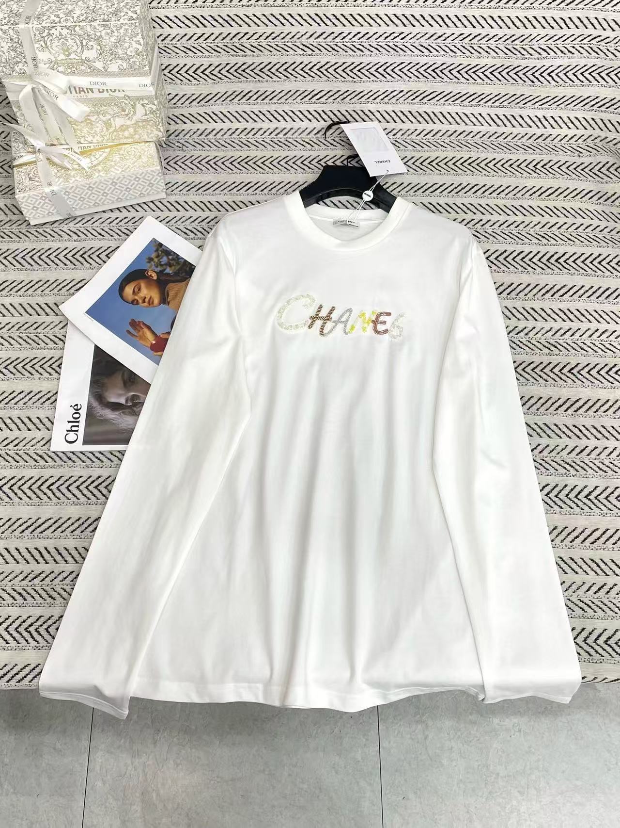 CHANE1 グラデーションレター長袖Tシャツ【50％割引+送料無料】