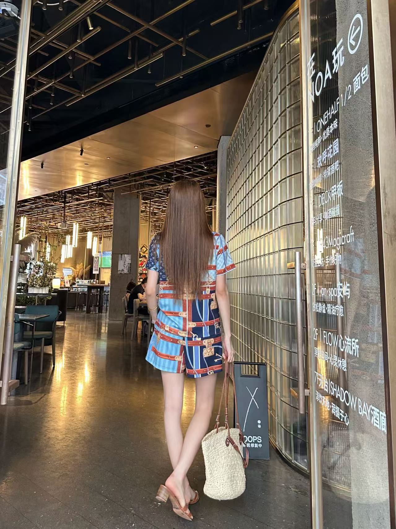 LV柄トップス＆ショートパンツのセットアップ【50％割引+送料無料】