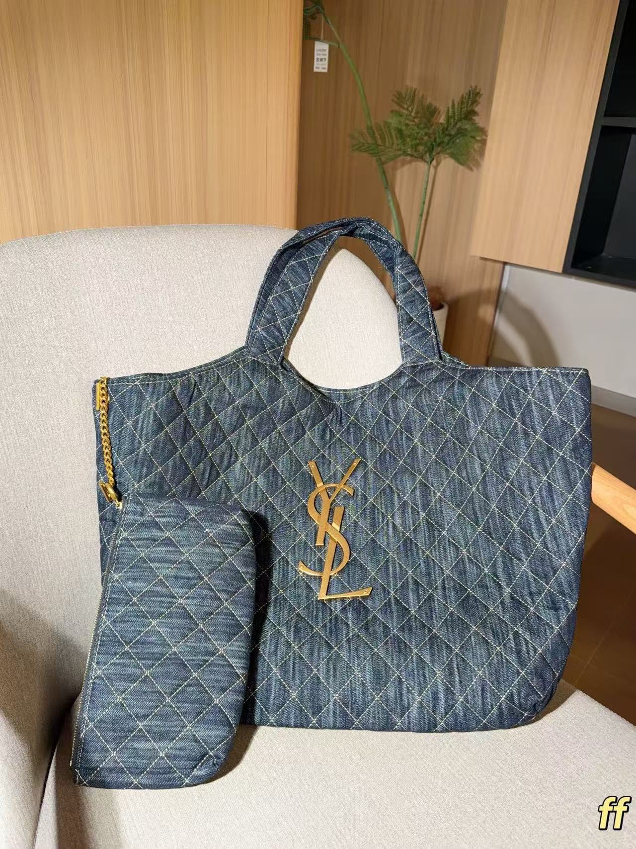 YSLデニムショッピングバッグ【50％割引+送料無料】