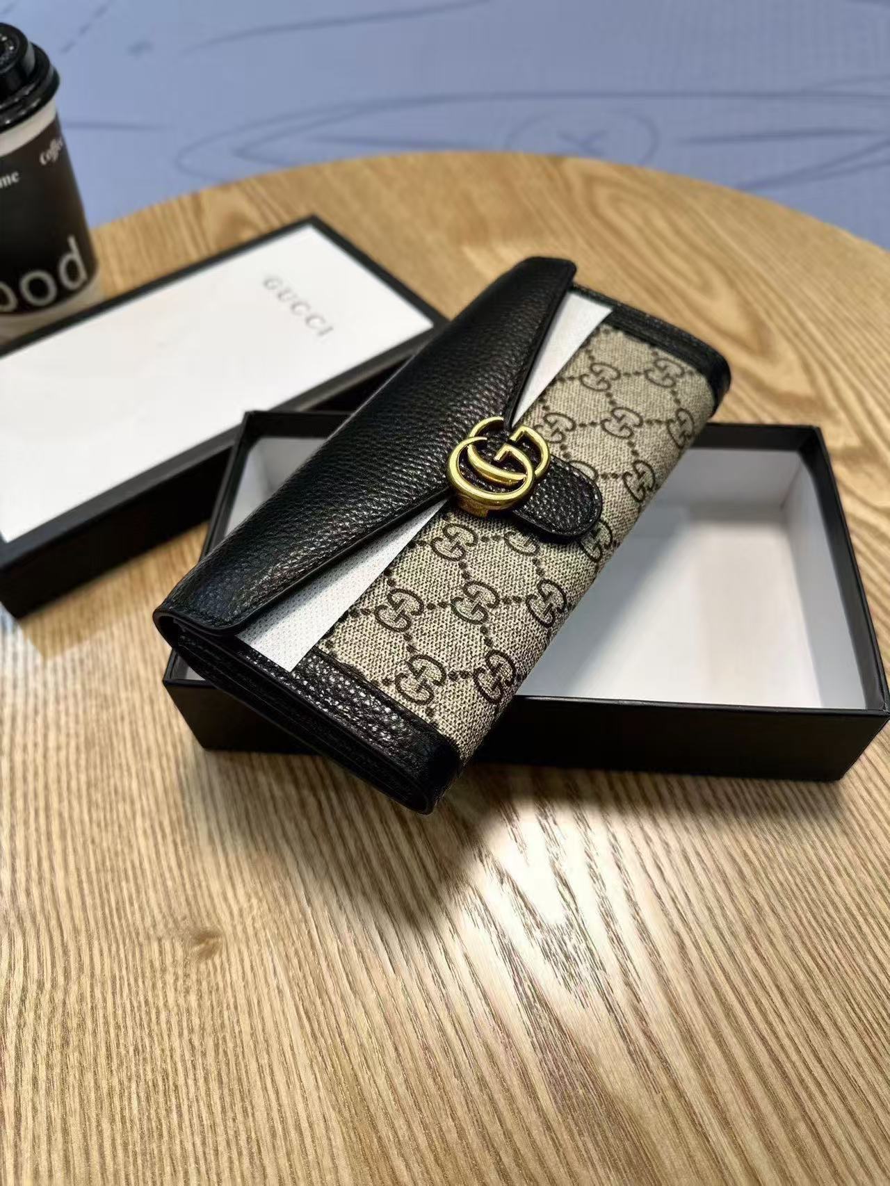 GUCC1 レザー長財布【50％割引+送料無料】