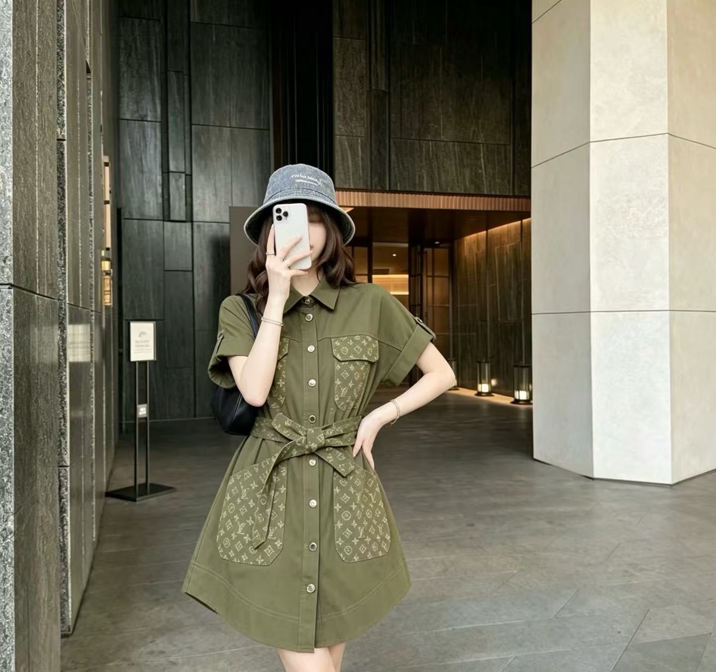 LV レースアップ デニムドレス【50％割引+送料無料】