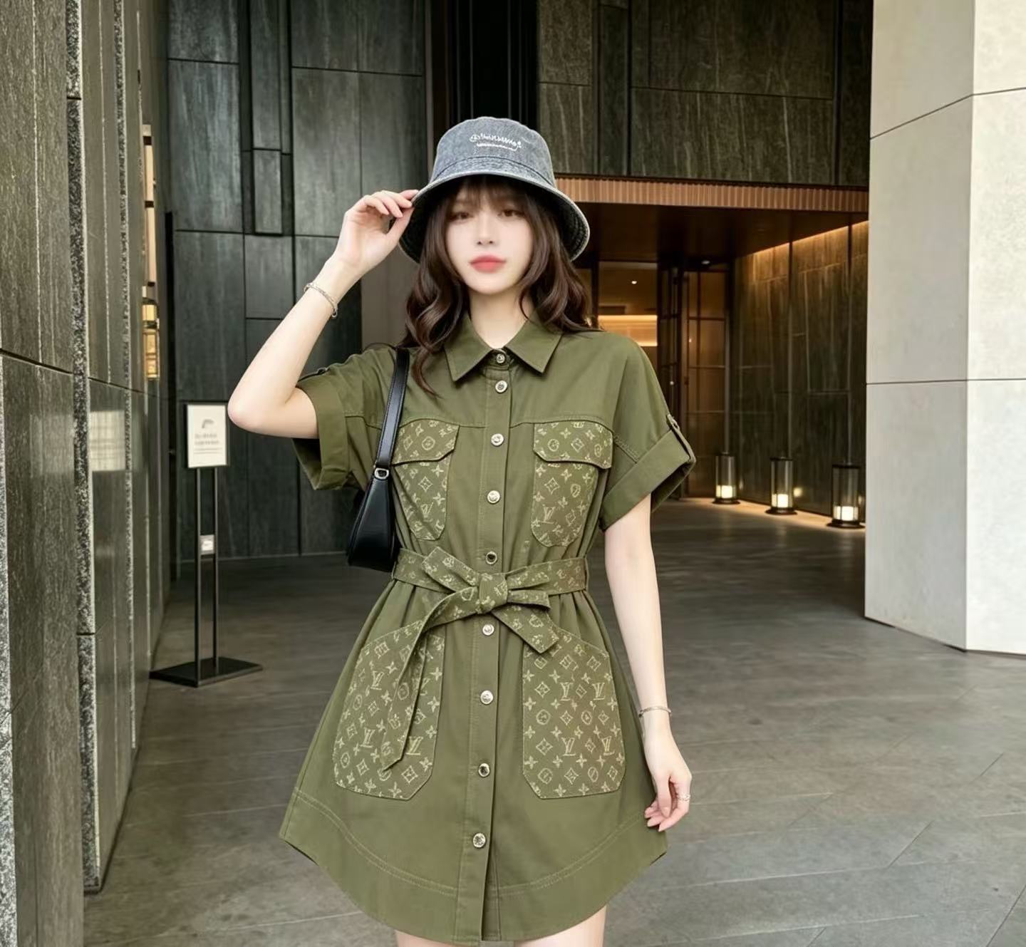 LV レースアップ デニムドレス【50％割引+送料無料】