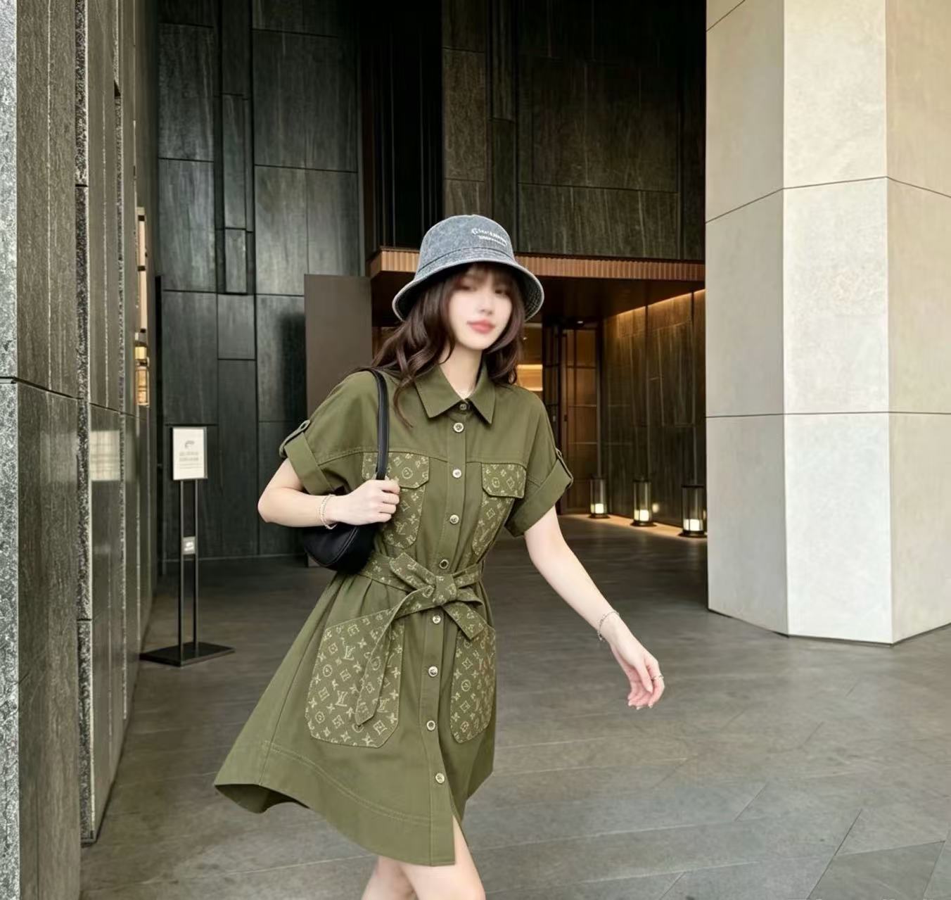 LV レースアップ デニムドレス【50％割引+送料無料】