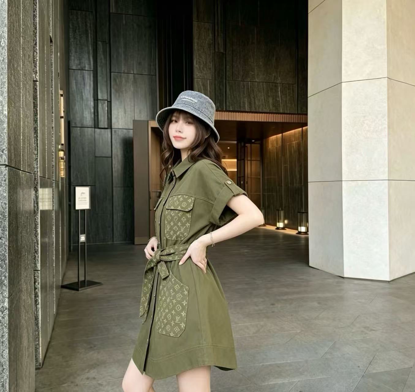 LV レースアップ デニムドレス【50％割引+送料無料】